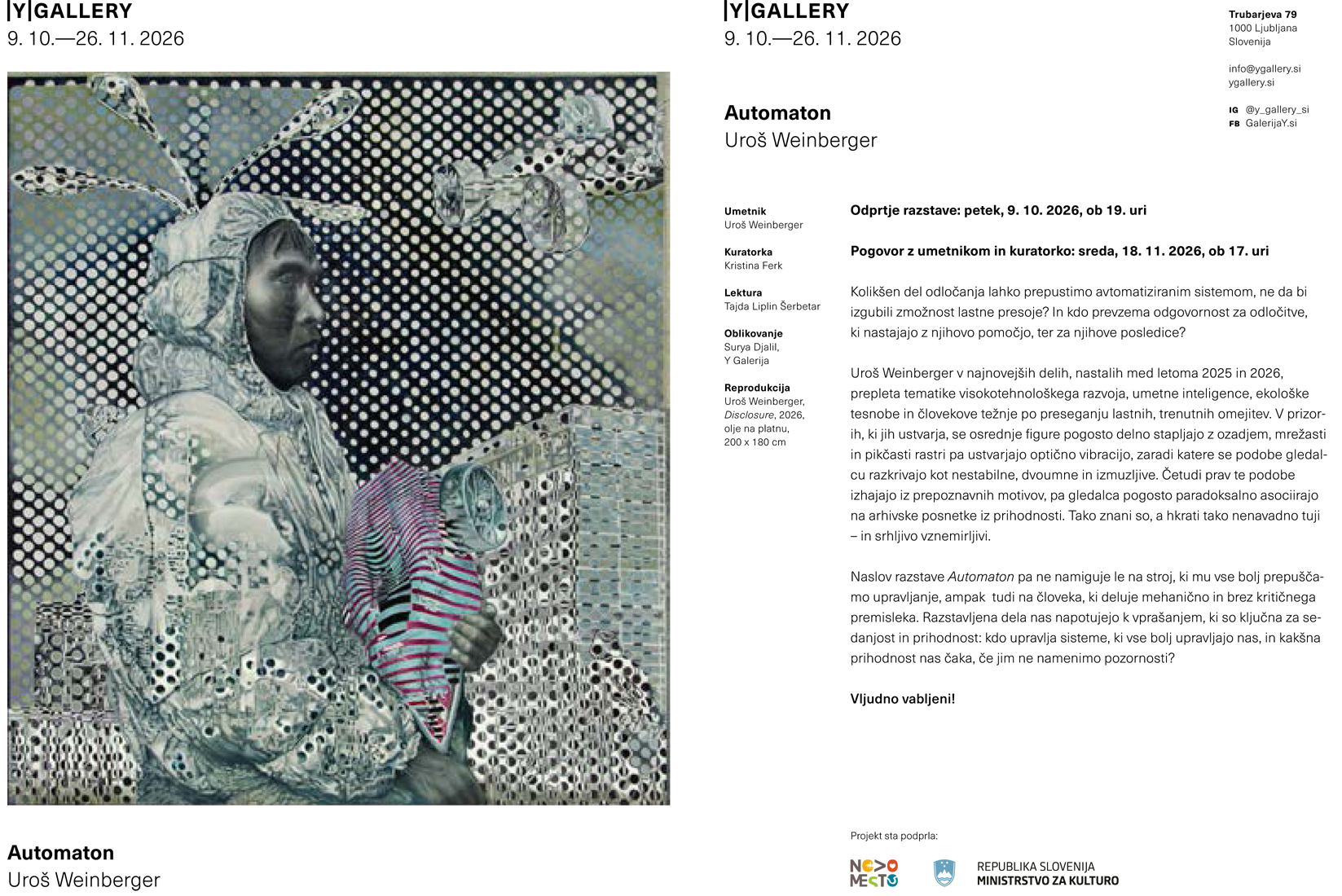Exhibition | Uroš Weinberger: Automaton